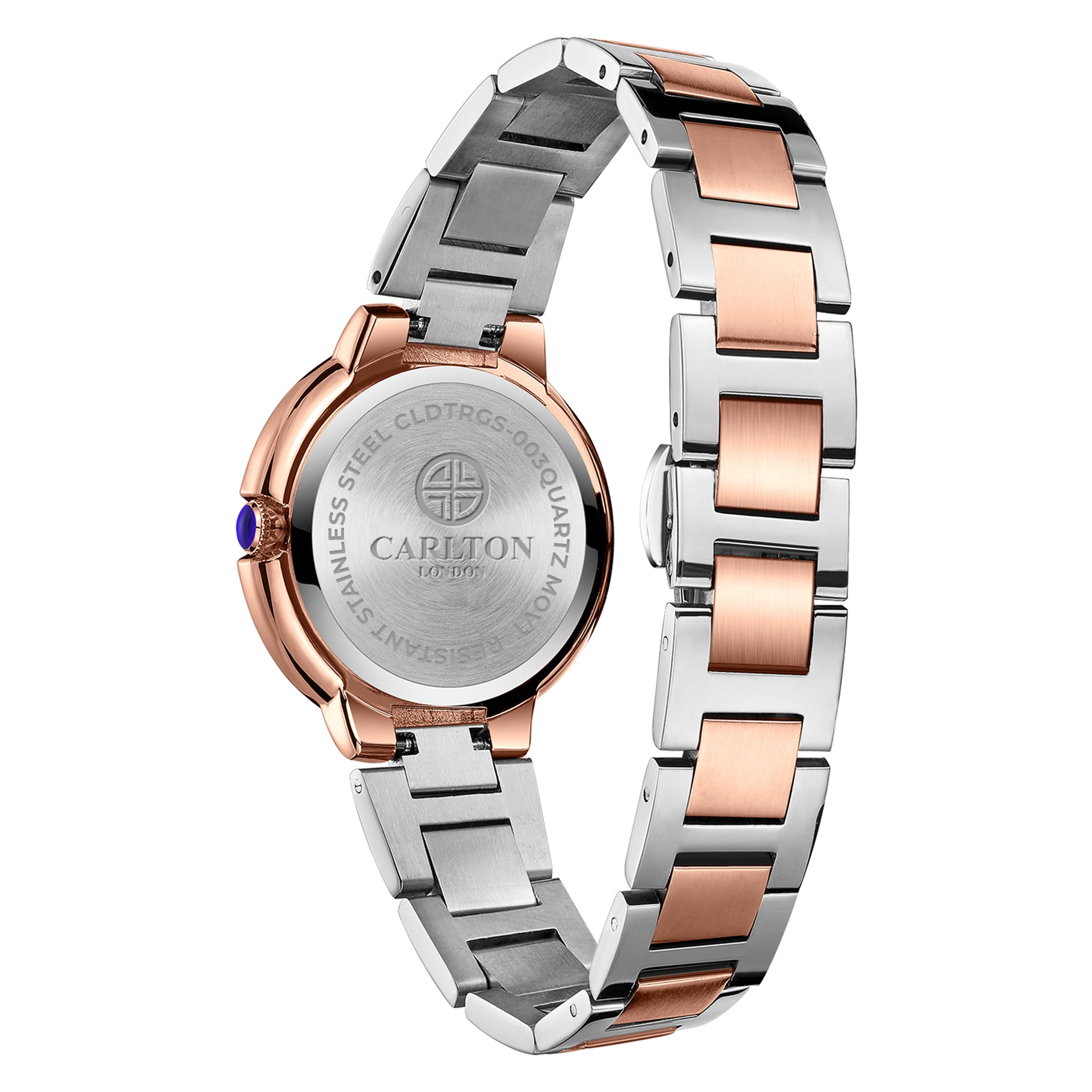 Charlotte : White/ Dual Tone Stainless Steel Women Analog Watch