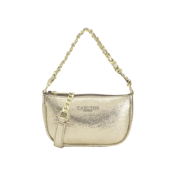 Carlton London Riley Gold Chain-Strap Mini Shoulder Bag - CLLP-906 GOLD