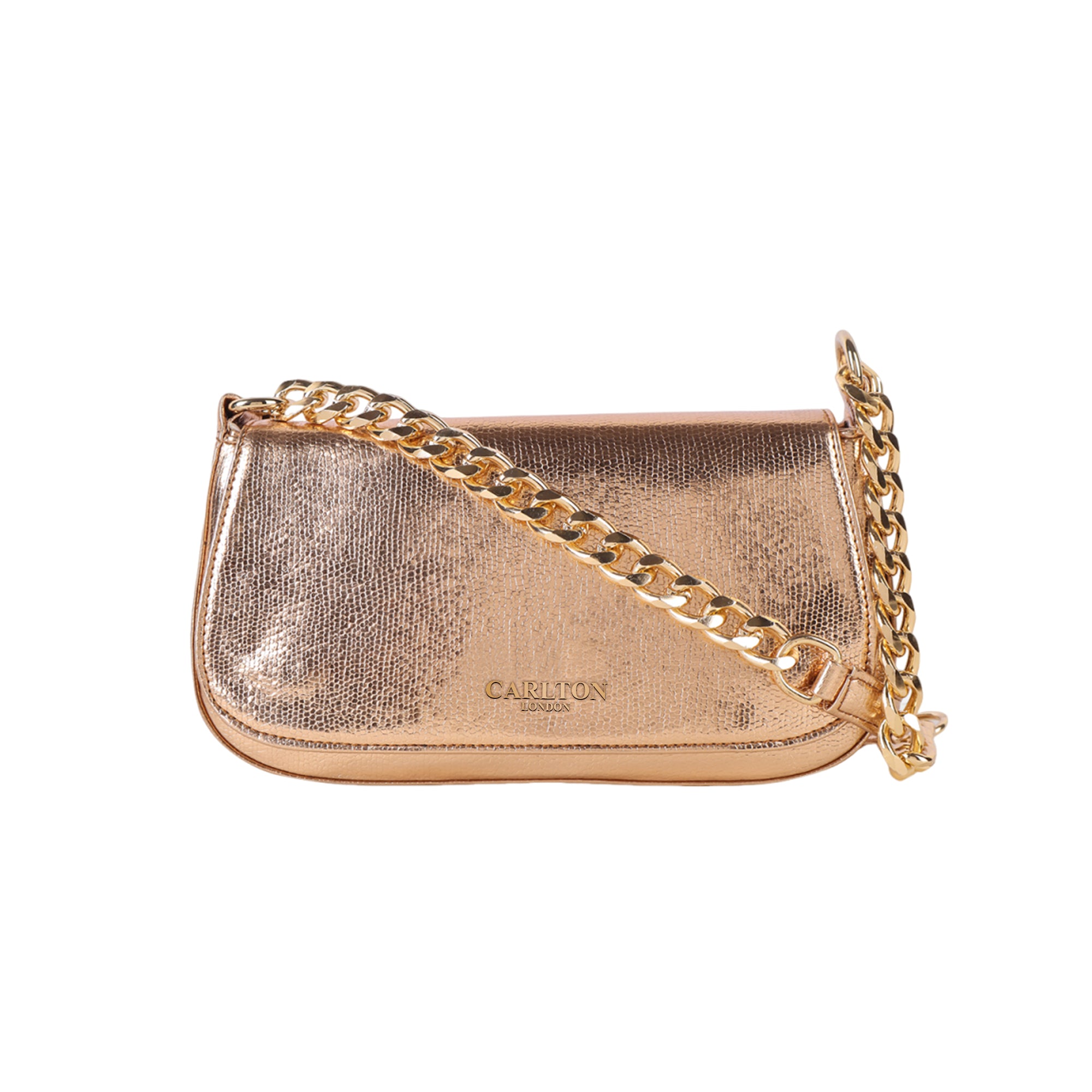 Carlton London Rose gold Crocodile-Patterned Crossbody Bag