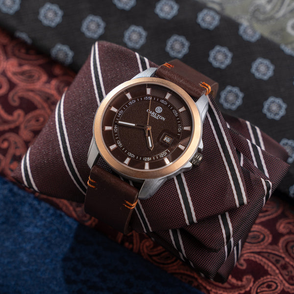 Duke Men Brown Leather Analog Watch