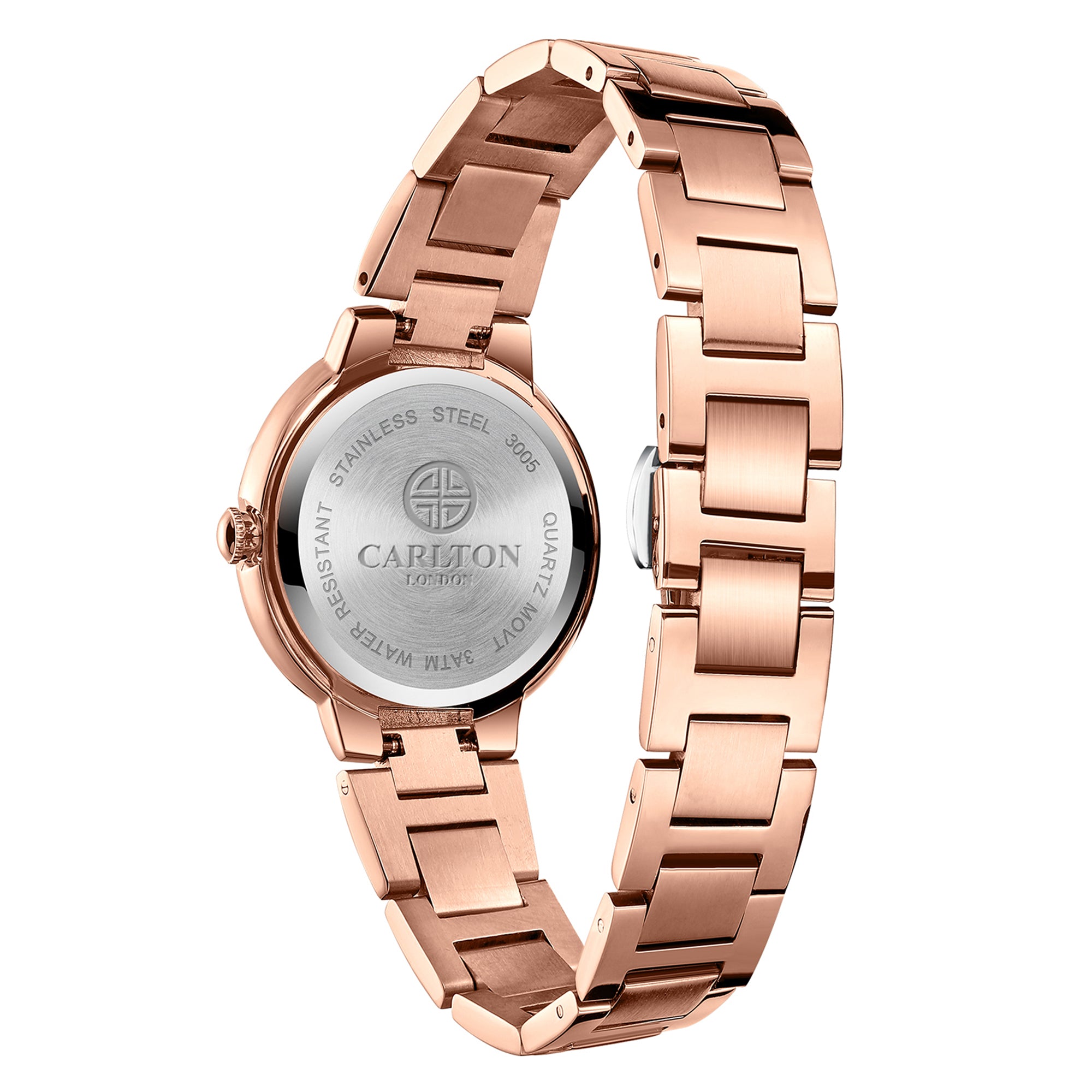 Charlotte : Rose Gold Stainless Steel Women Analog Watch