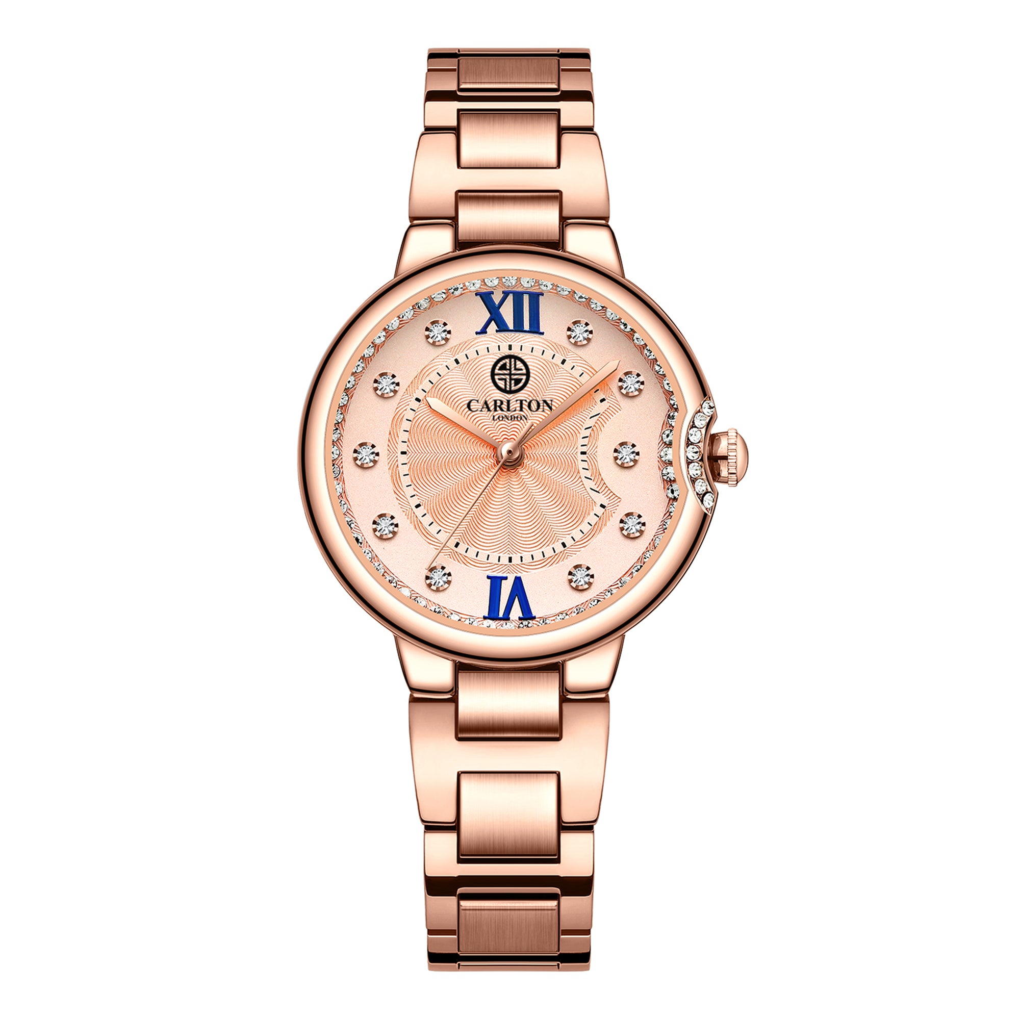 Charlotte : Rose Gold Stainless Steel Women Analog Watch