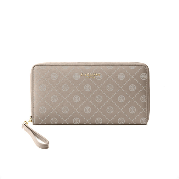 Carlton London Nude Printed Zip Around Wallet With Detachable Wrist Strap - CLHB-26