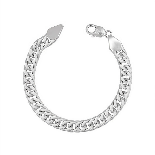 Carlton London Braided Silver Men's Chain Bracelet