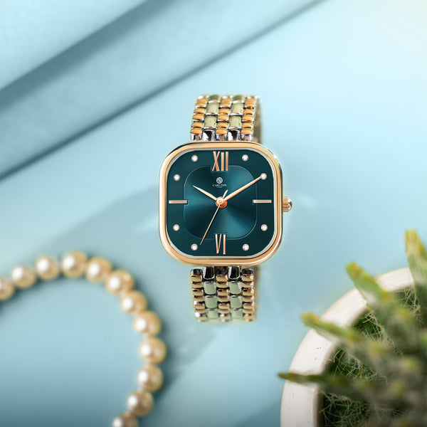 Chelsea: Women Turquoise Dial Stainless Steel Watch