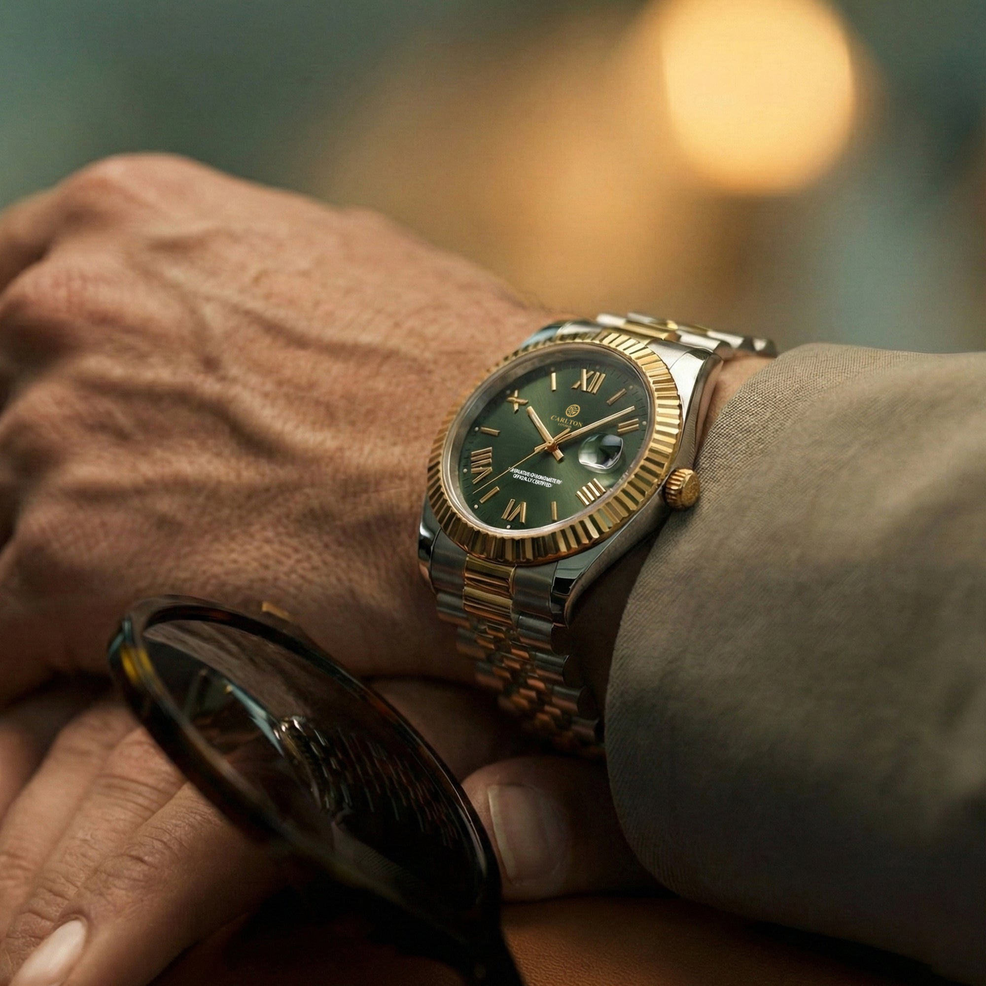 Charles Men Green Stainless Steel Analog Watch - CLRLM-001