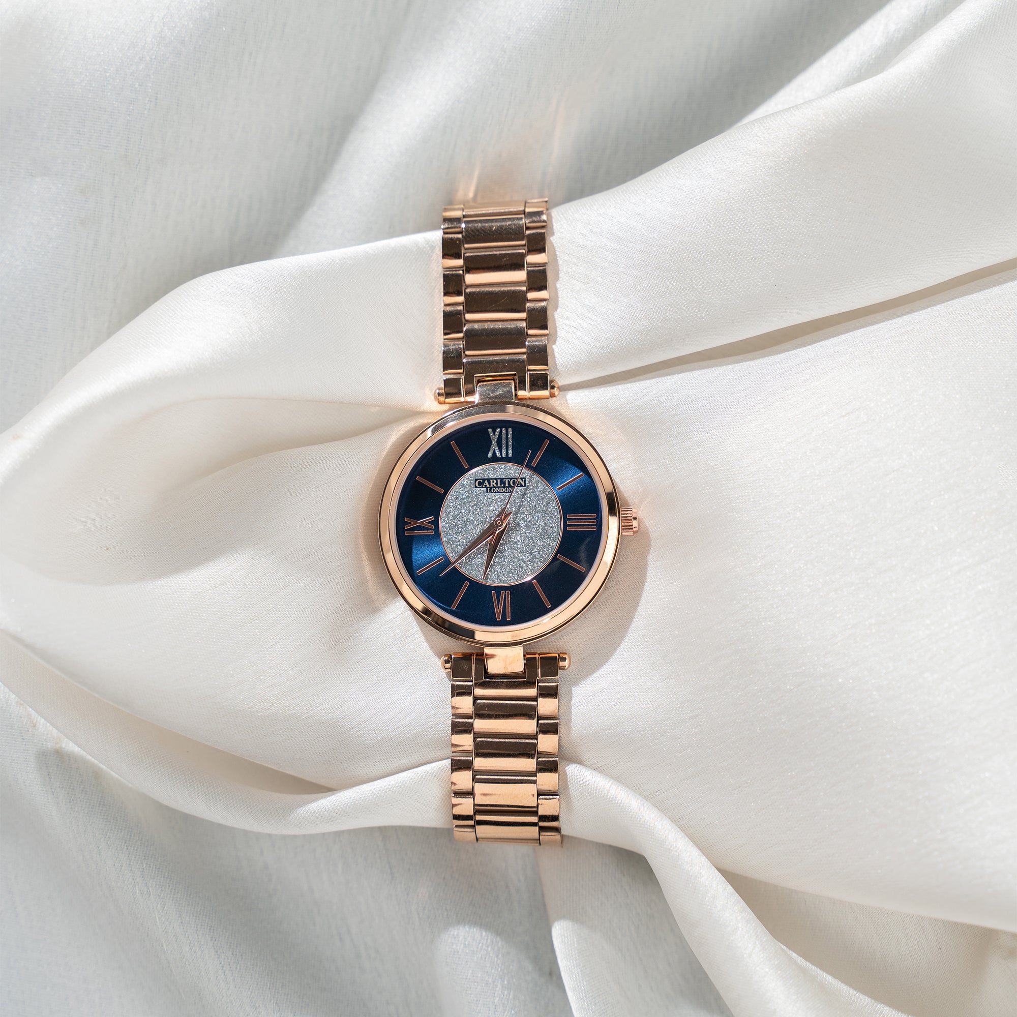 Sabrina: Women's Rose Gold/Blue Analog Watch - CLRGSBLU