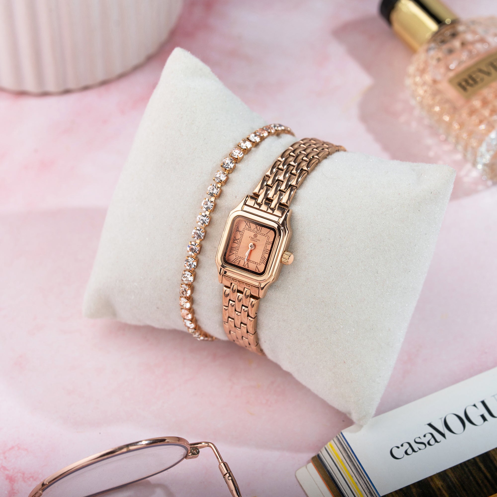 Chloe Mini Pink Women Analog Watch + Bracelet - CLWWS-03