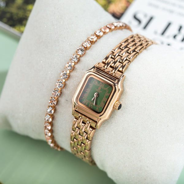 Chloe Mini Green Women Analog Watch + Bracelet