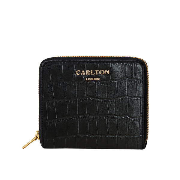 Carlton London Estelle Zip Around Textured Wallet - Black - CLHB-35