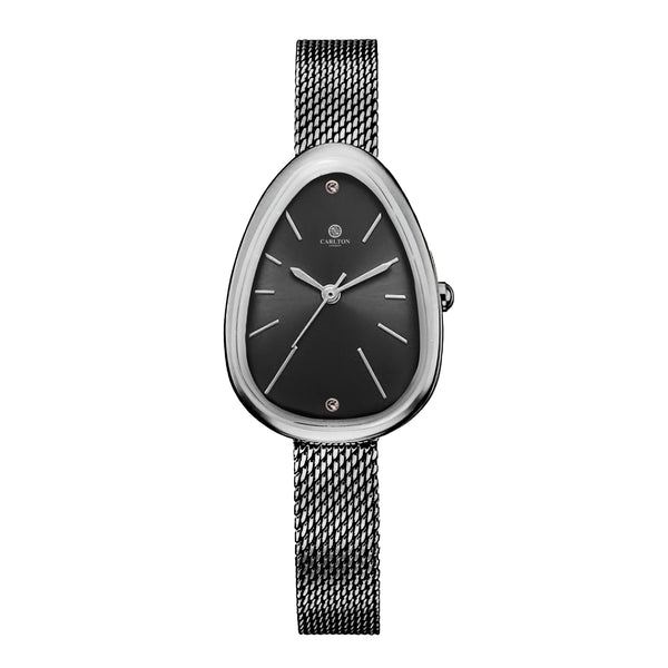 Carlton London Eleanor Women Black Stainless Steel Watch
