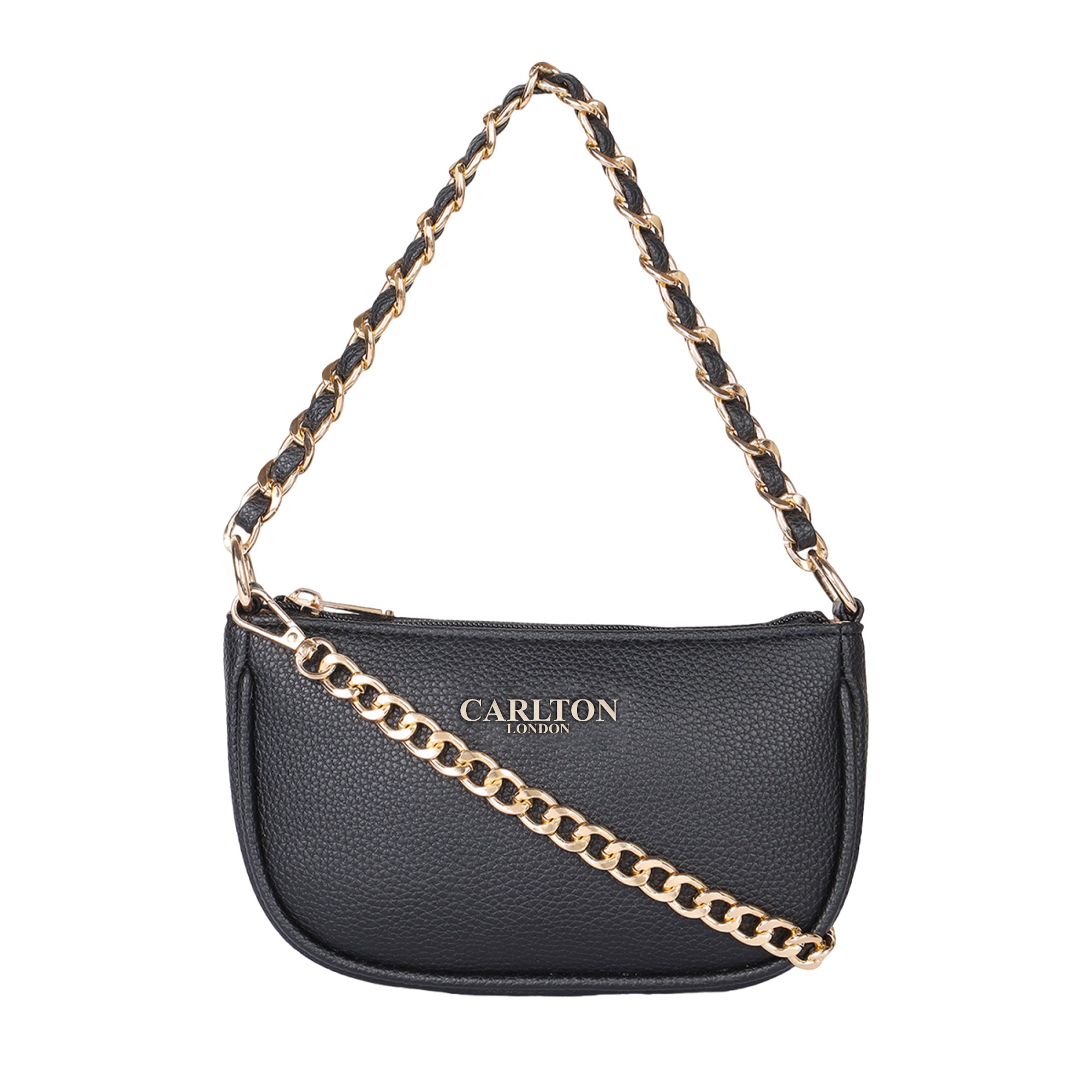 Carlton London Raffaella Handbag with Gold Chain Strap