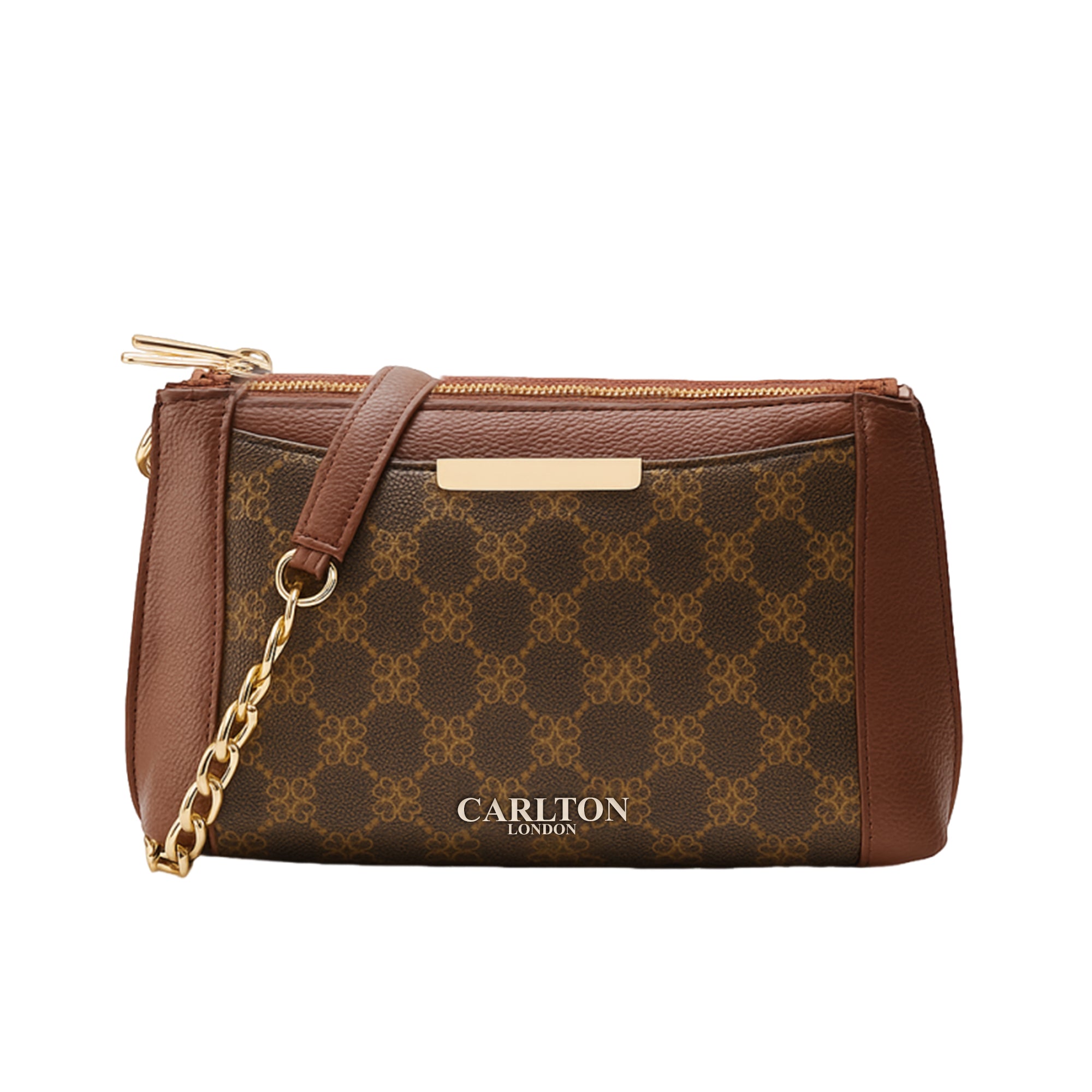 Carlton London KINSLEY Dark Brown Textured Sling Bag