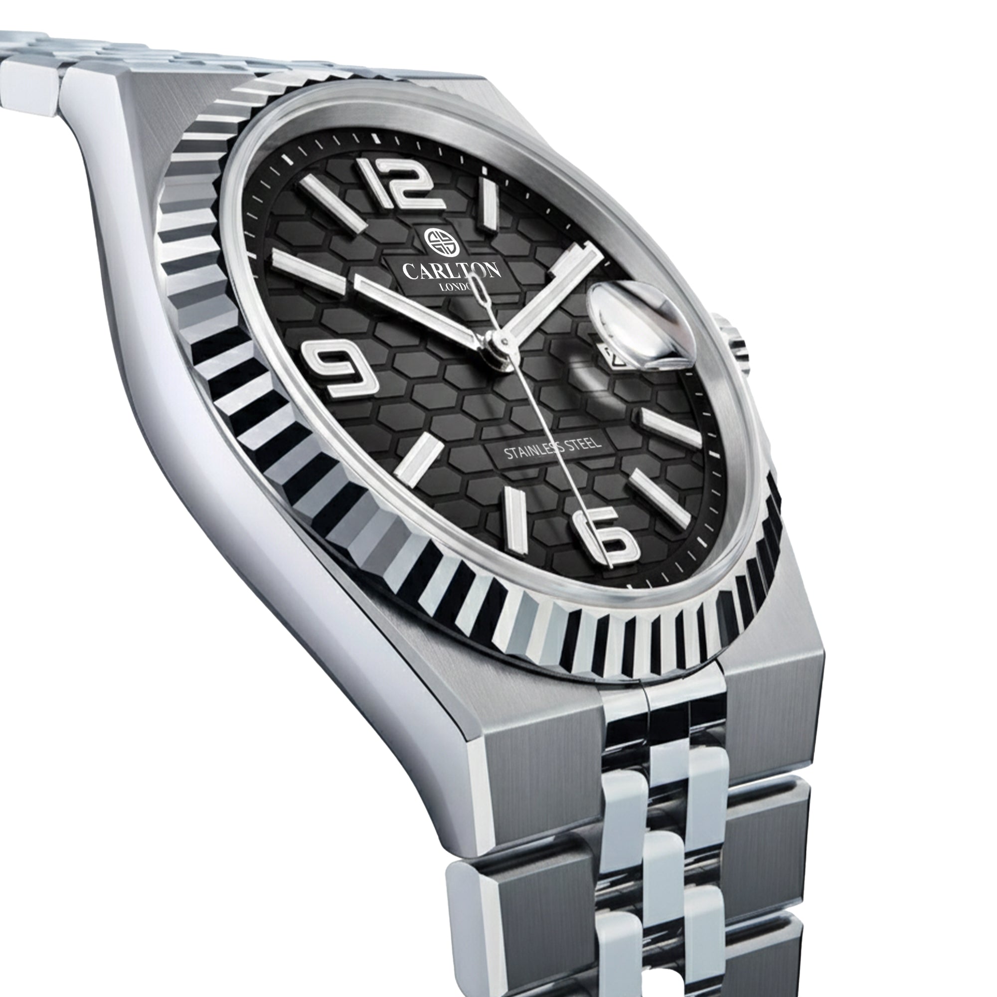 Carlton London Men Rover Black/Silver Analog Watch CL-ROVER-BLK