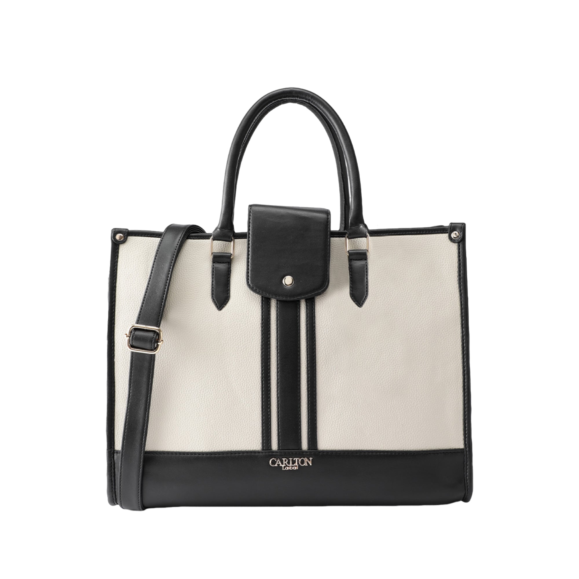 Carlton London ELLIE off white Textured TOTE BAG