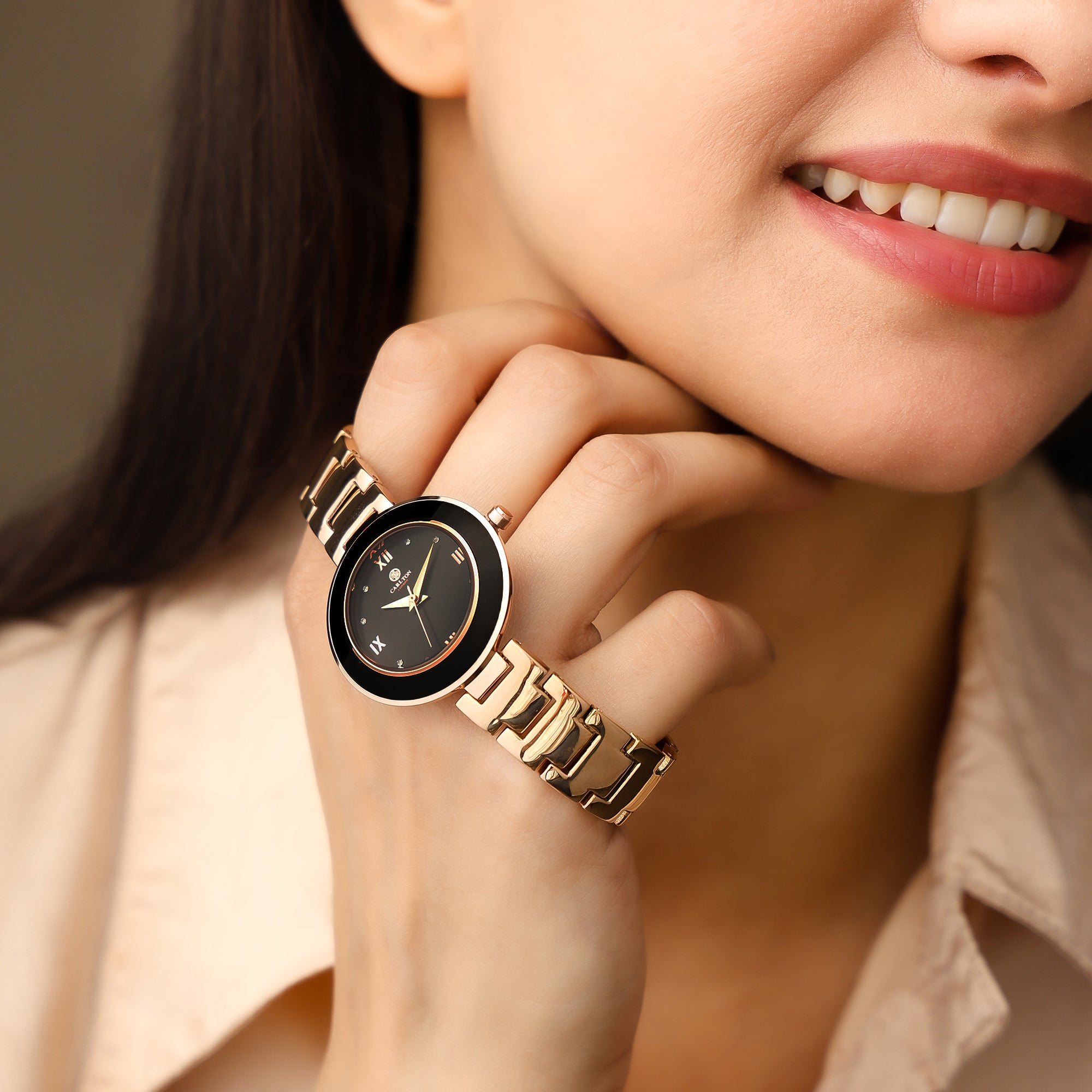 Carlton London Women Juliette Black Analog Watch - CLW-JT-RBK