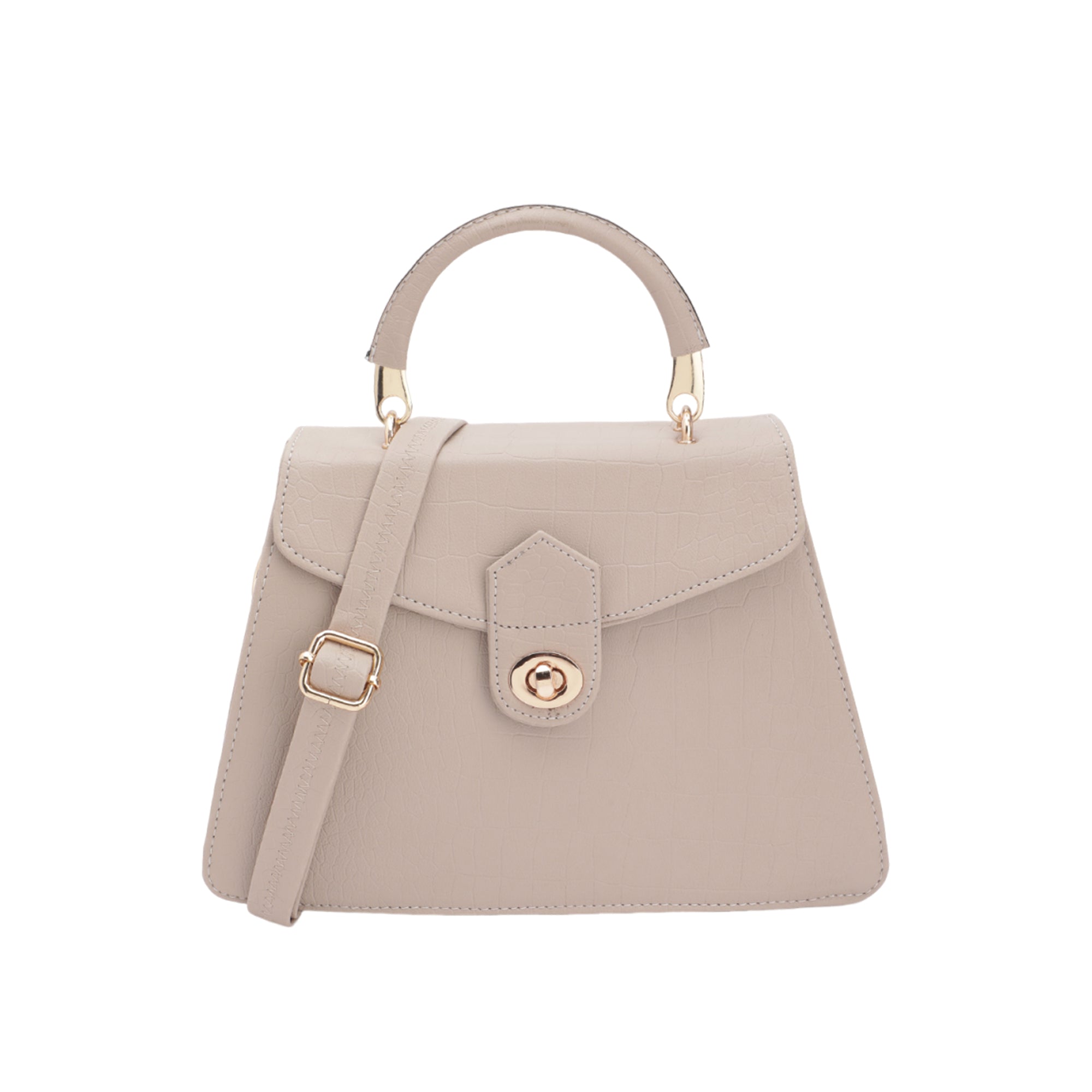 Carlton London Croc-Textured Structured Handbag