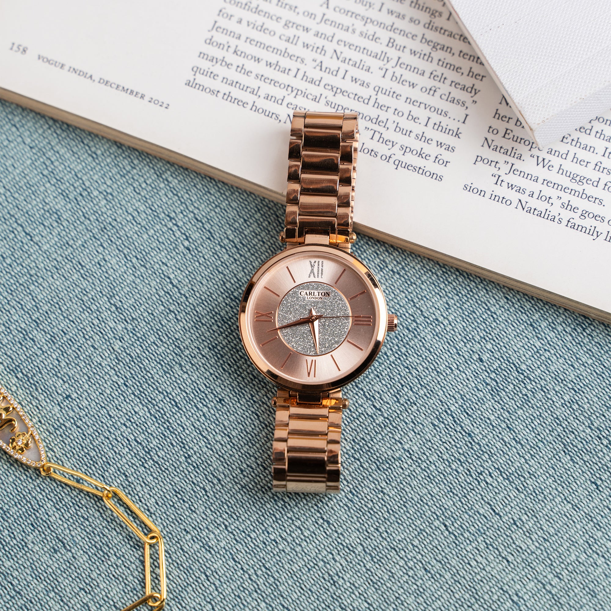 Sabrina: Women's Rose Gold Analog Watch - CLRGSPNK