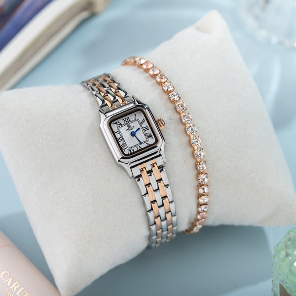 Chloe Mini White Women Analog Watch + Bracelet - CLWWS-02