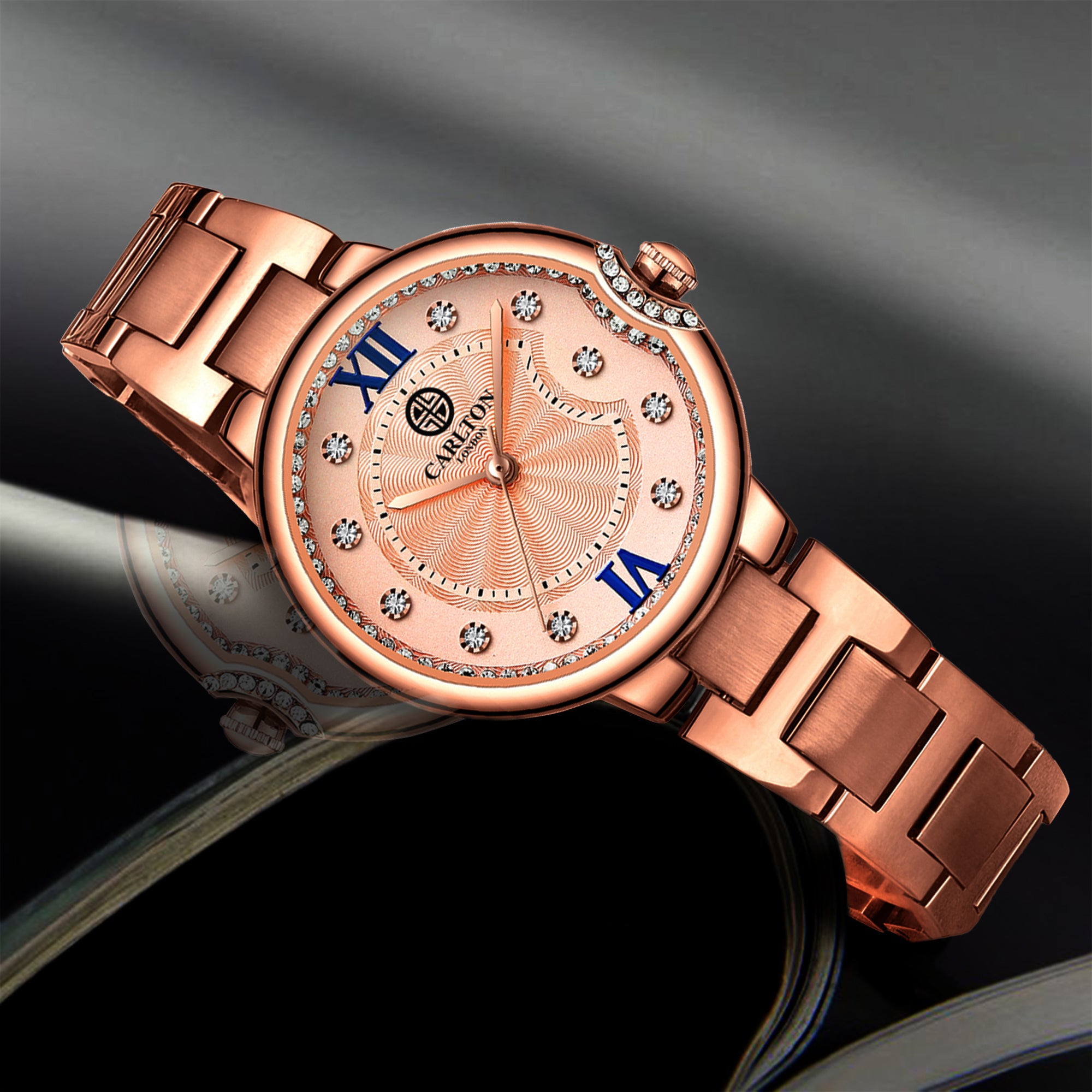 Charlotte : Rose Gold Stainless Steel Women Analog Watch