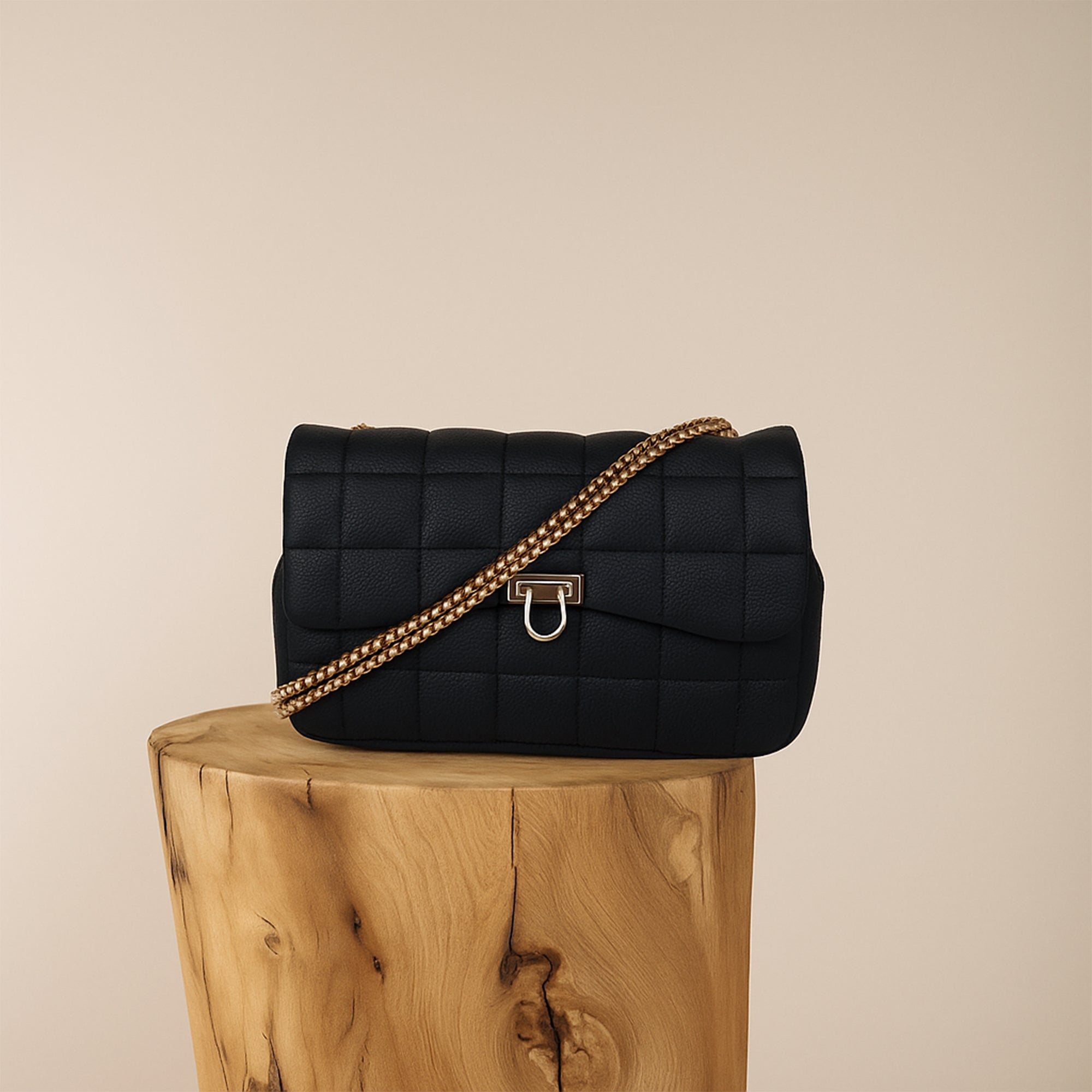 Carlton London Black Quilted Sling Bag