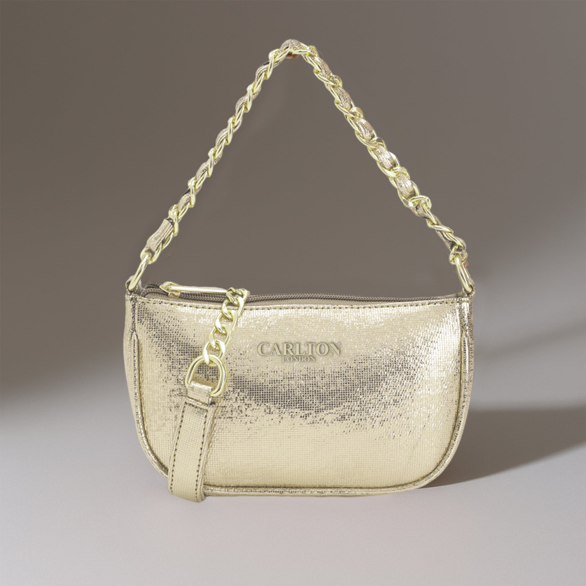 Carlton London Gold Chain-Strap Mini Shoulder Bag