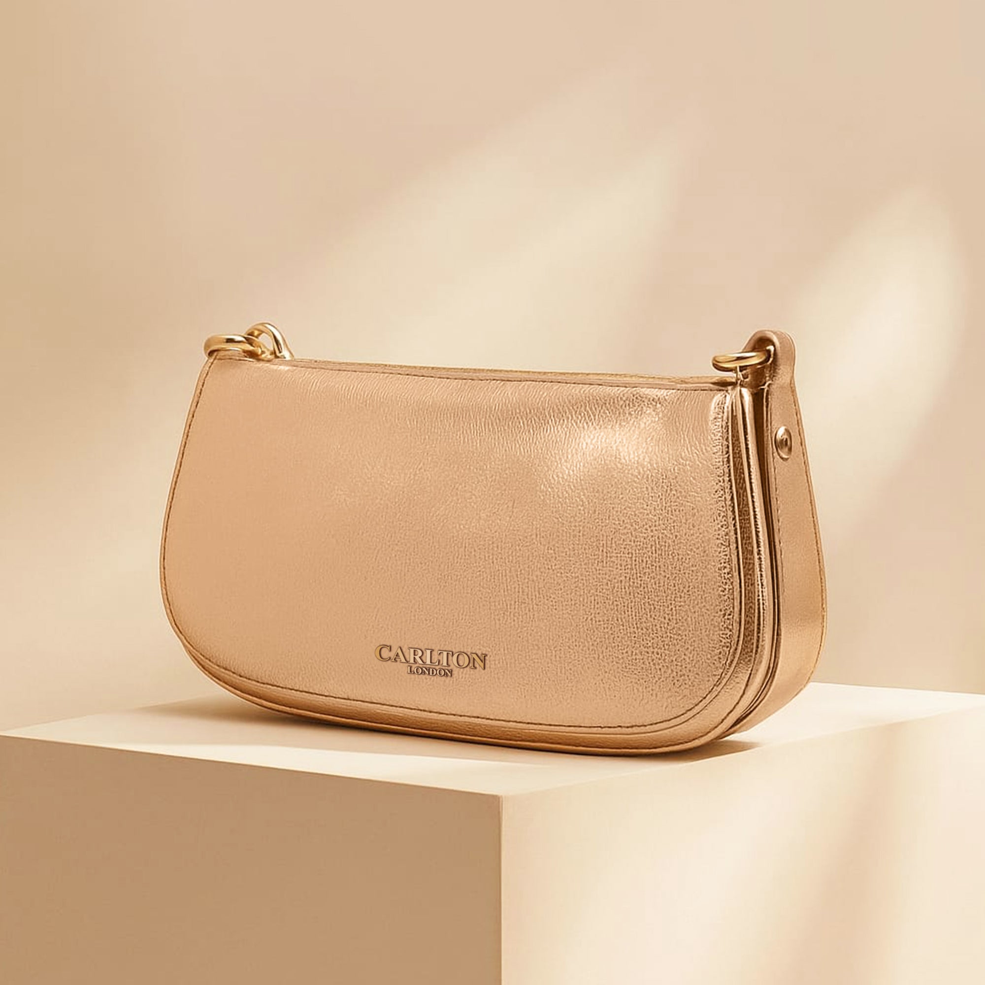 Carlton London Rose gold Crocodile-Patterned Crossbody Bag