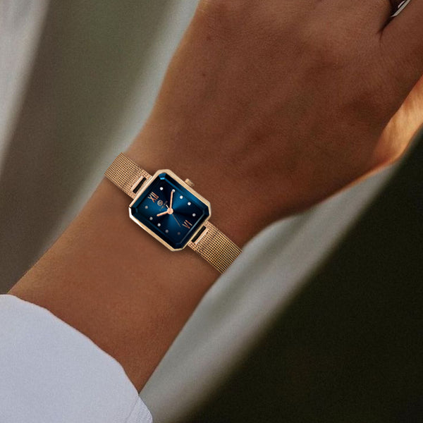 Brixton: Women's Blue/Rose Gold Analog Watch