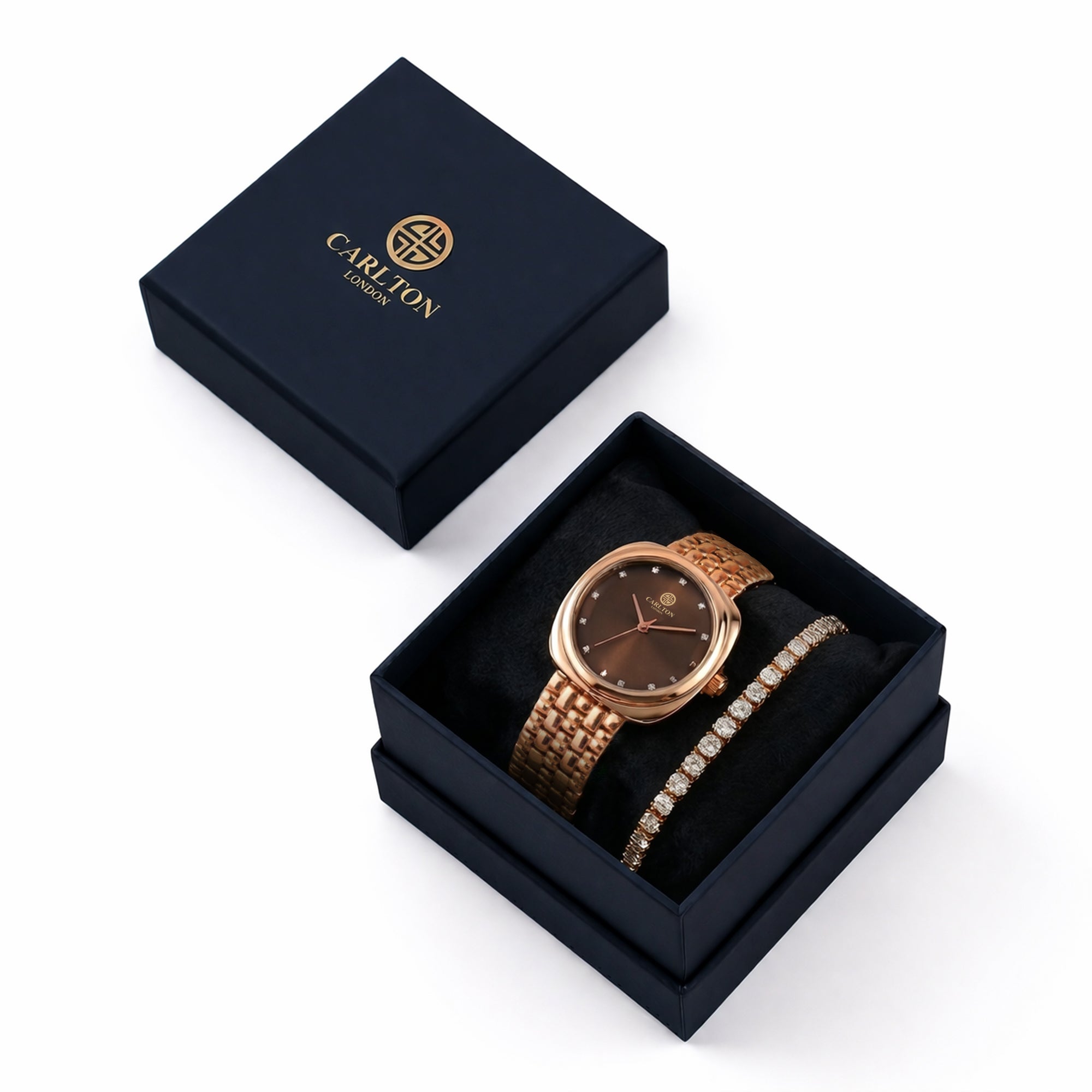 Carlton London Women Gift Set 2 Celeste Brown Watch and Bracelet - CLPLG120