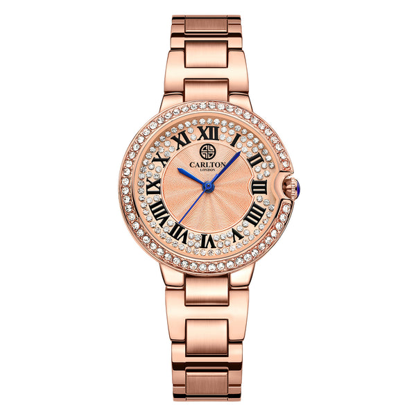 Charlotte : Rose Gold Stainless Steel Women Analog Watch