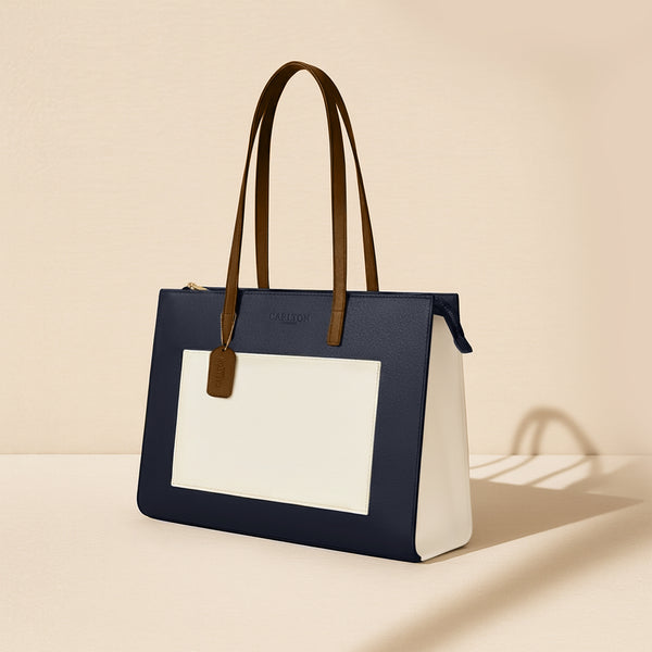 Carlton London Selene Structured Blue Tote Bag - CLHB-12