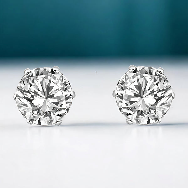 Carlton London Solitaire Silver Men's Studs