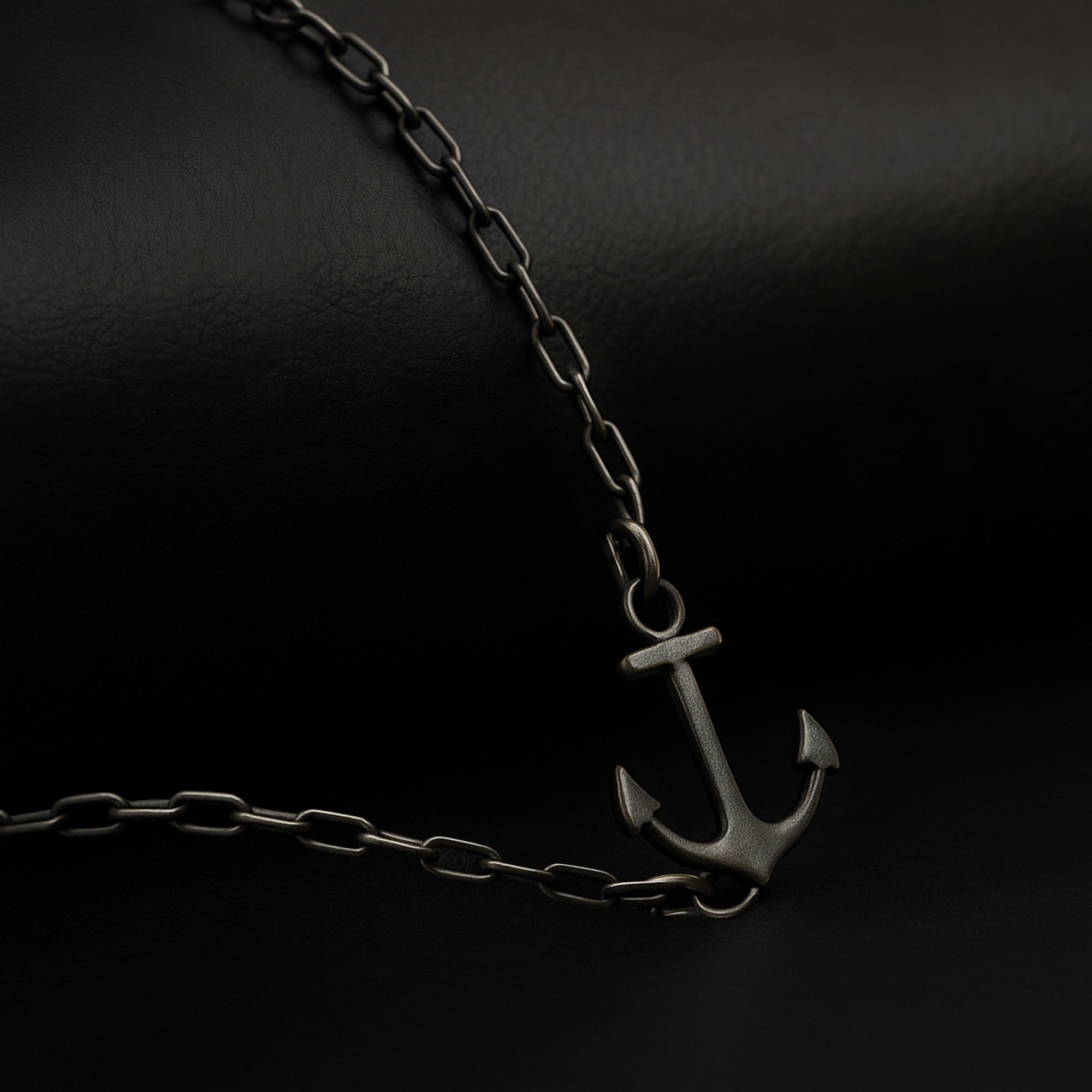 Carlton London Anchor Black Men's Necklace - CLJW-10