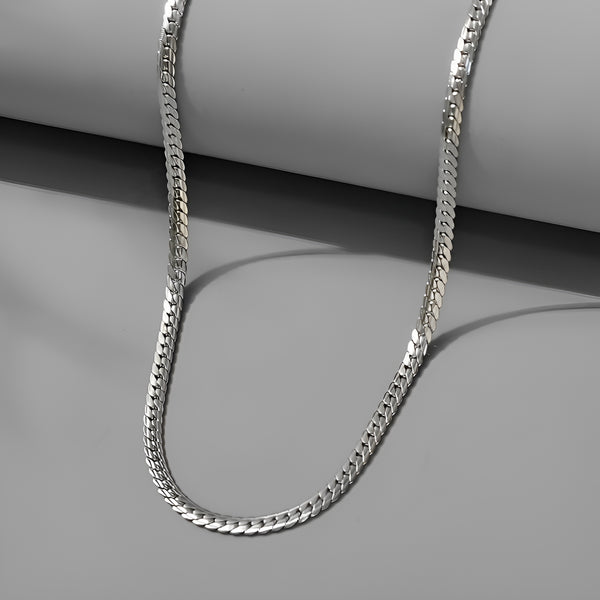 Carlton London Tennis Chain Silver Men's Necklace