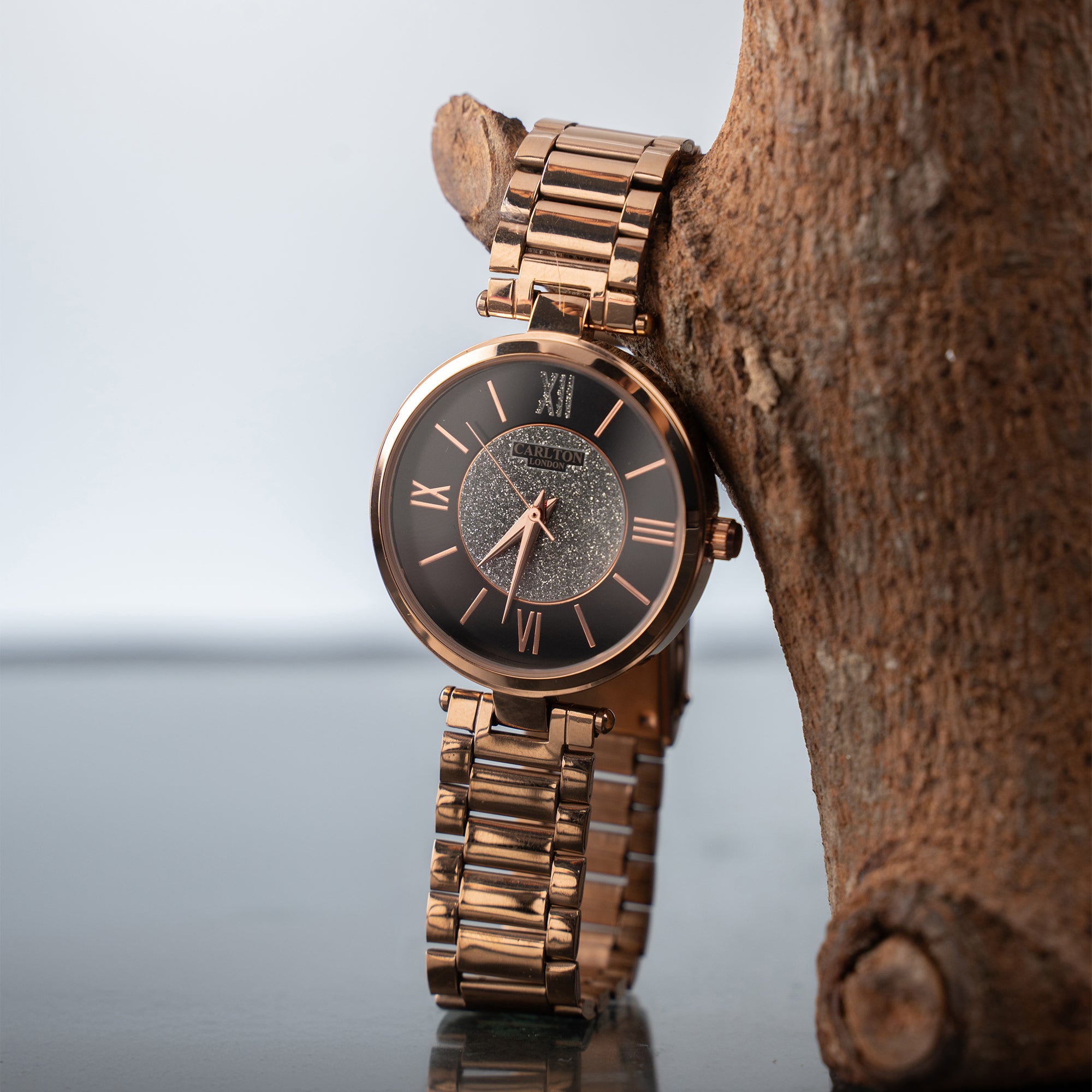 Sabrina: Women's Rose Gold/Black Analog Watch - CLRGSBLK