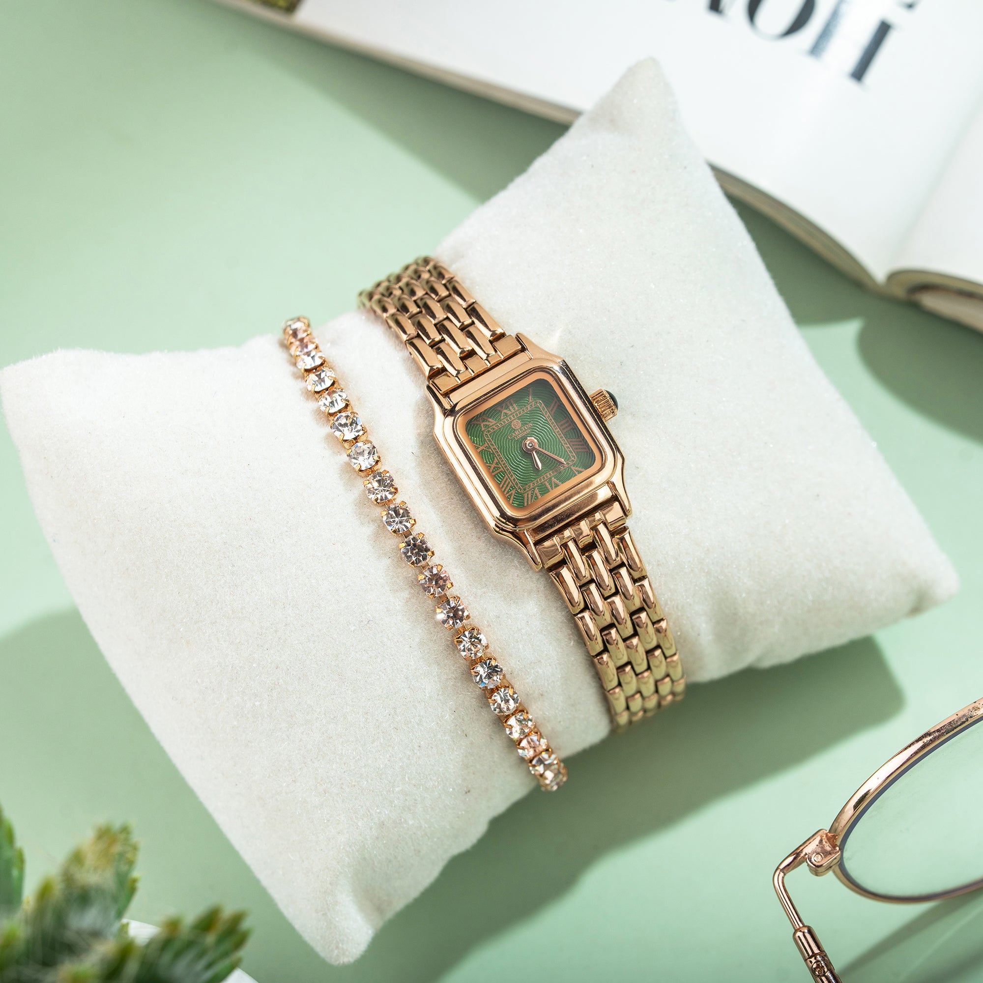 Chloe Mini Green Women Analog Watch + Bracelet
