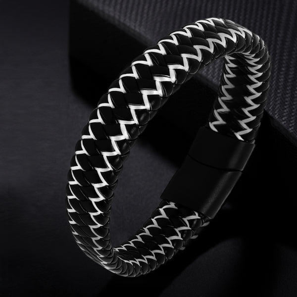 Carlton London | Multistrand Leather Mens Bracelet