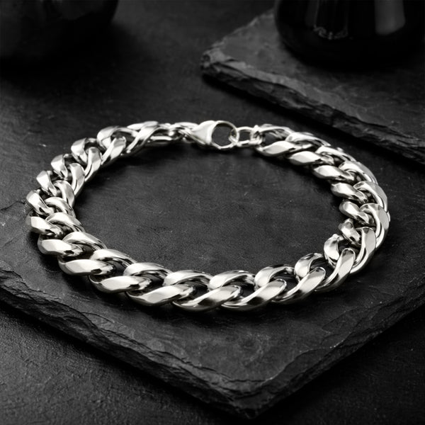 Carlton London Men's Stainless Steel Link Bracelet CLJW-43