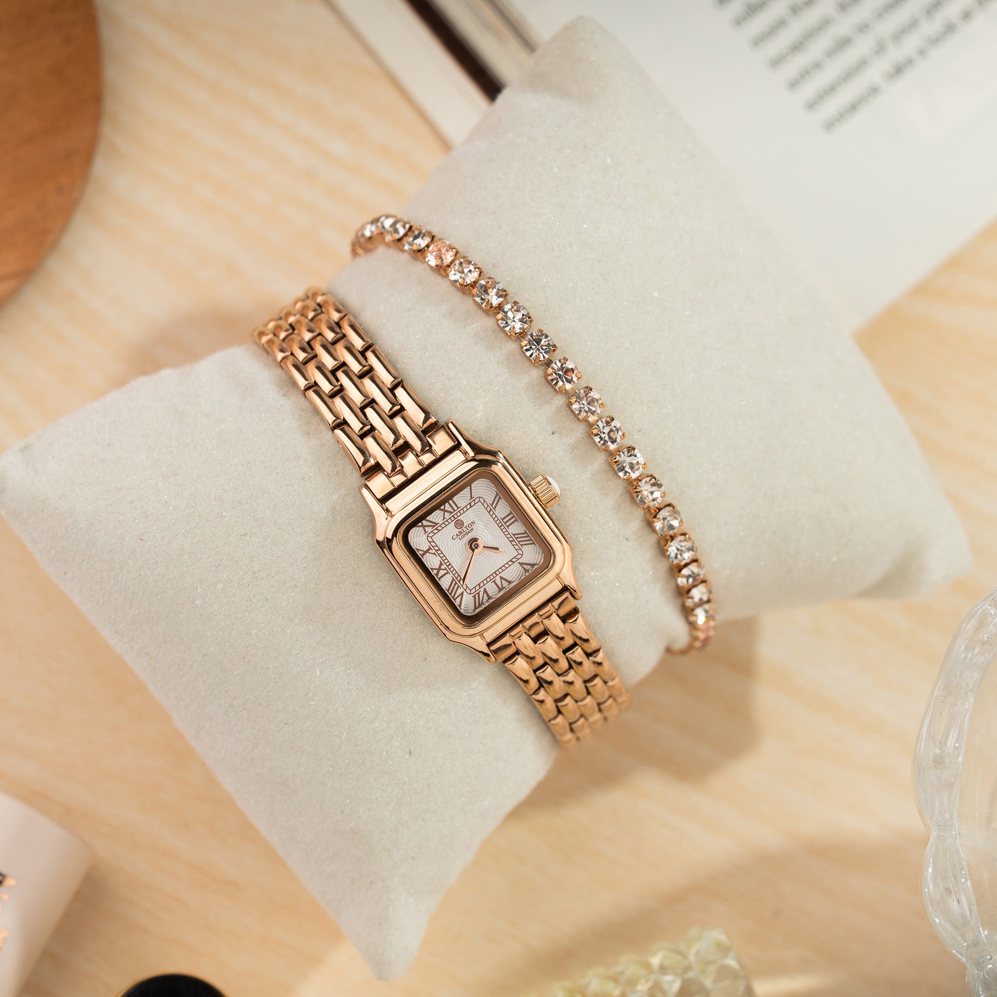 Chloe Mini White / Rose Gold Women Analog Watch + Bracelet