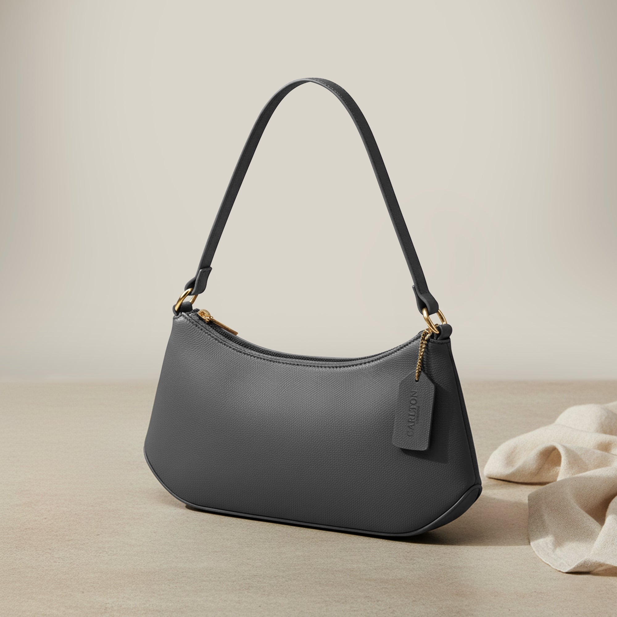 Carlton London Grey East West Shoulder Bag - CLHB-15