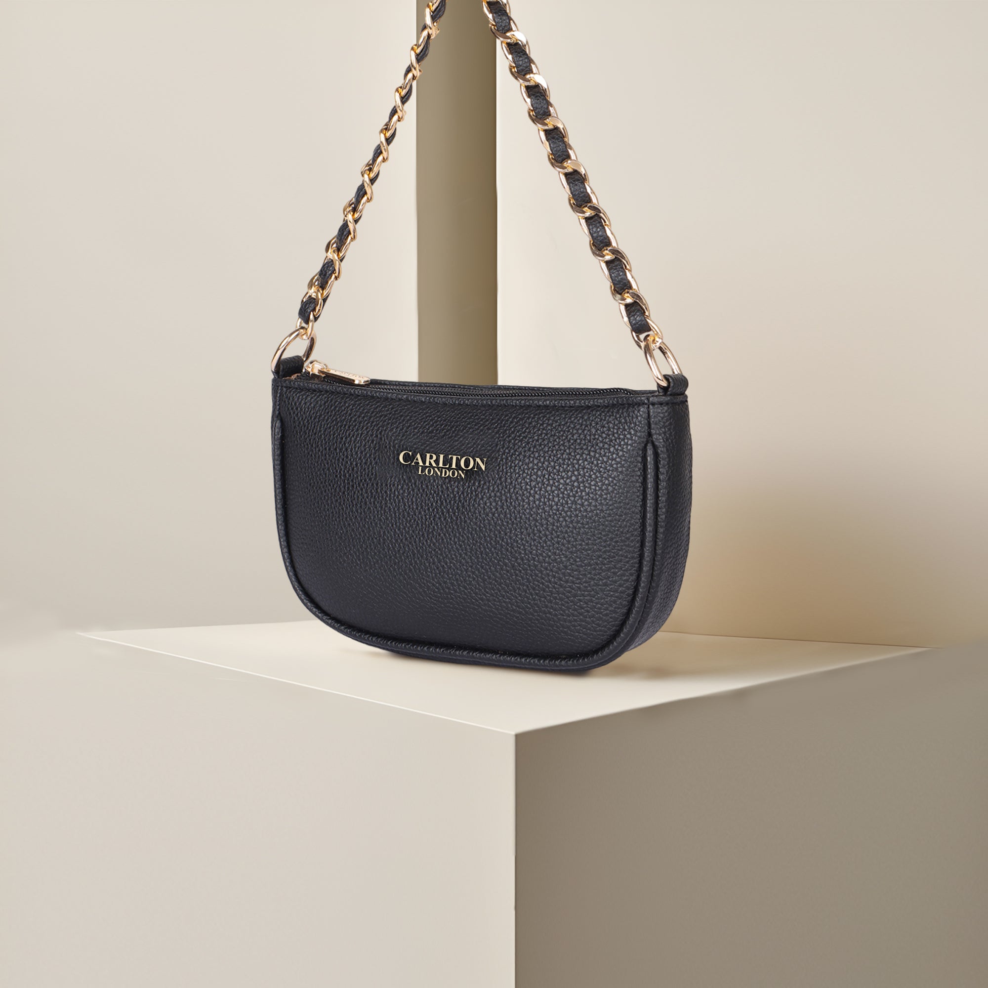 Carlton London Raffaella Handbag with Gold Chain Strap