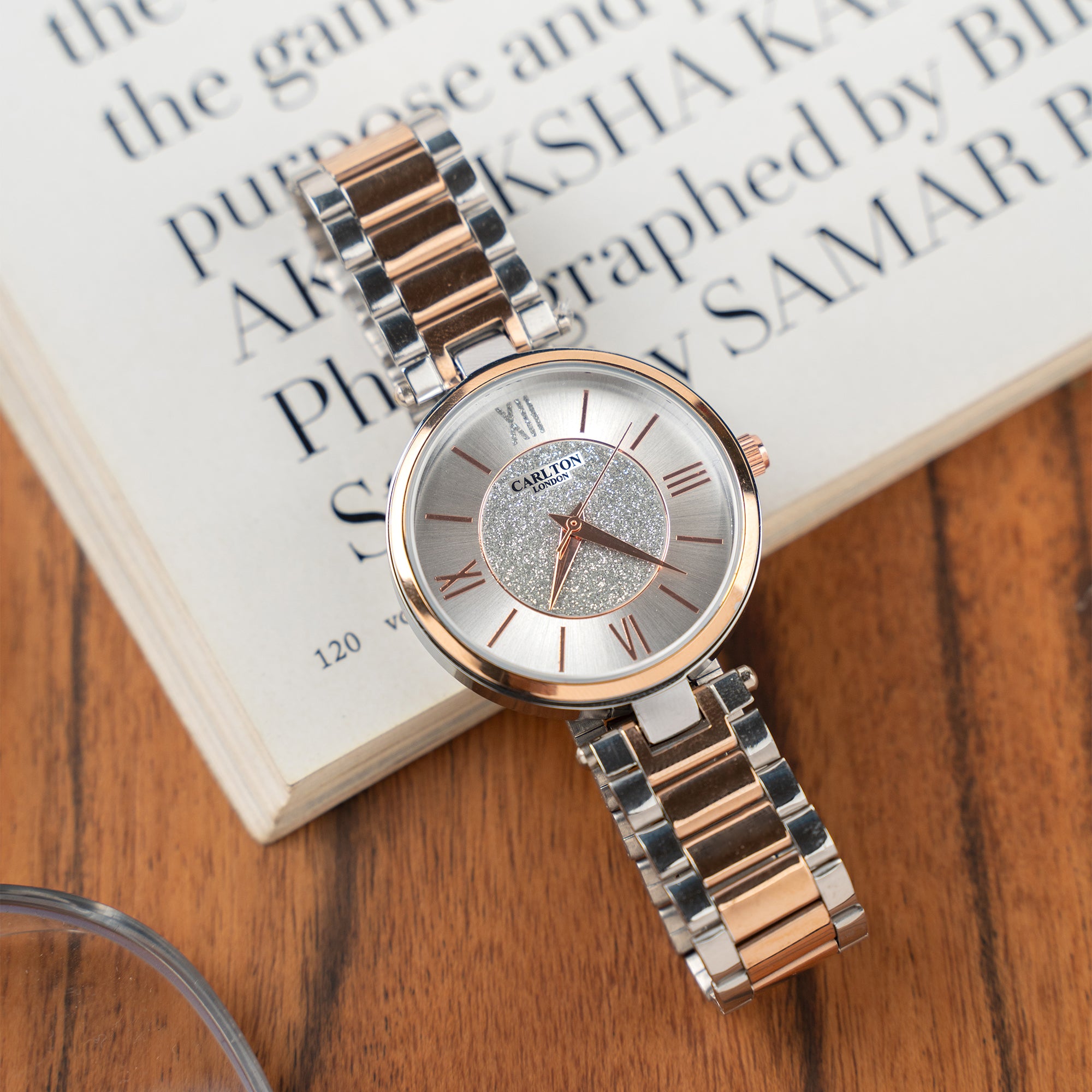 Women Gift Set Of 4 Silver Dial Watch + 3 Bracelets