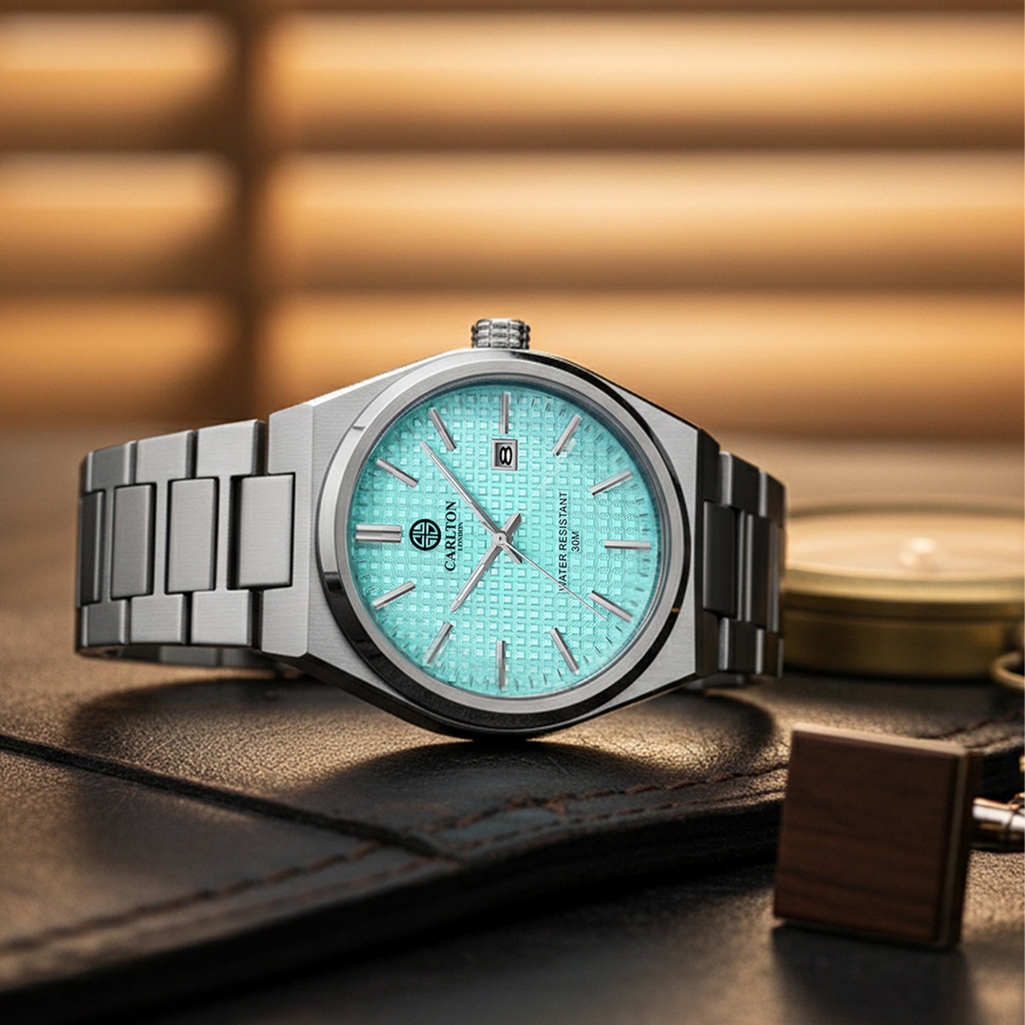 Alfred Men Pastel Blue / Silver Toned Analog Watch - CLMWT-04