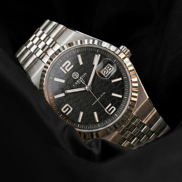 Carlton London Men Rover Black/Silver Analog Watch CL-ROVER-BLK