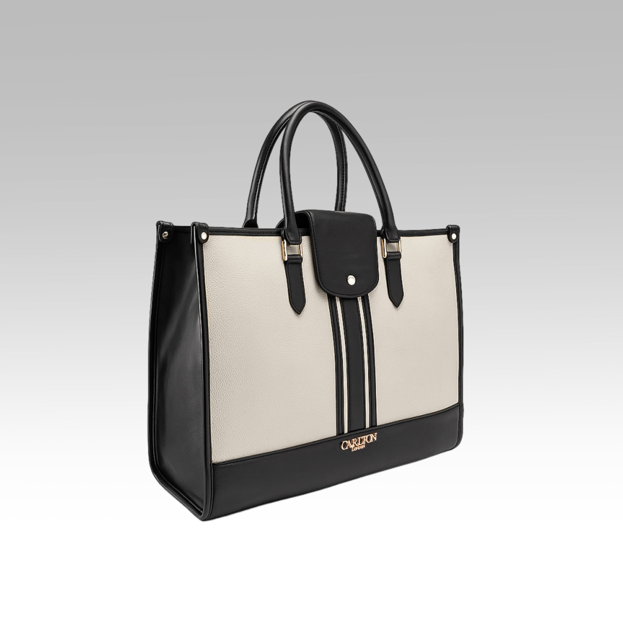 Carlton London ELLIE off white Textured TOTE BAG