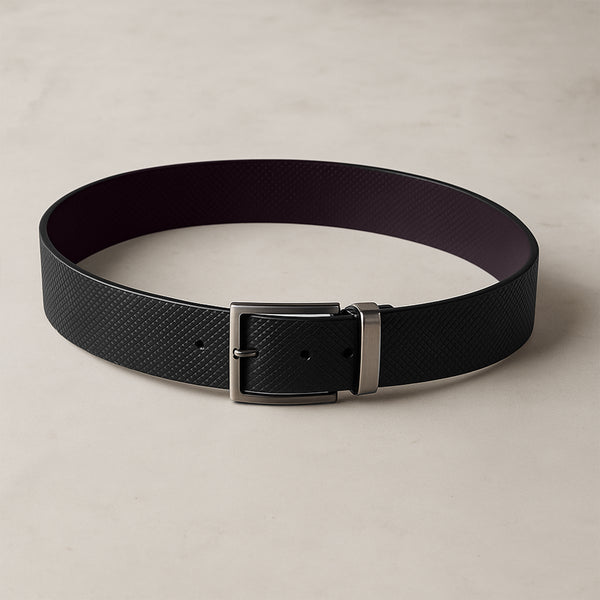 Carlton London Men Textured Reversible Buckle Belt