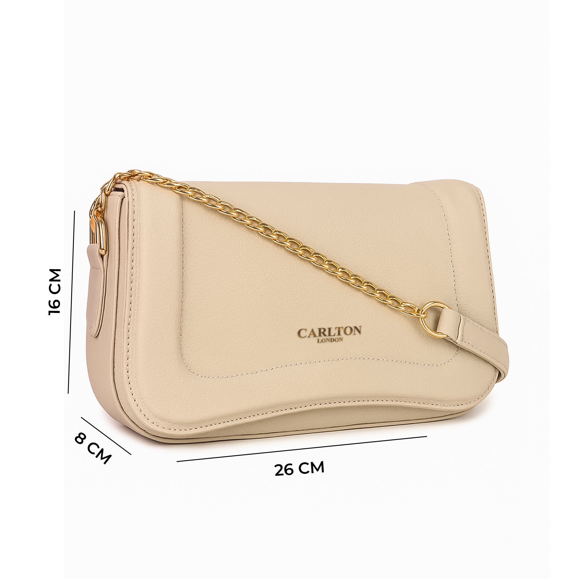 Carlton London Textured Chain Strap Handbag
