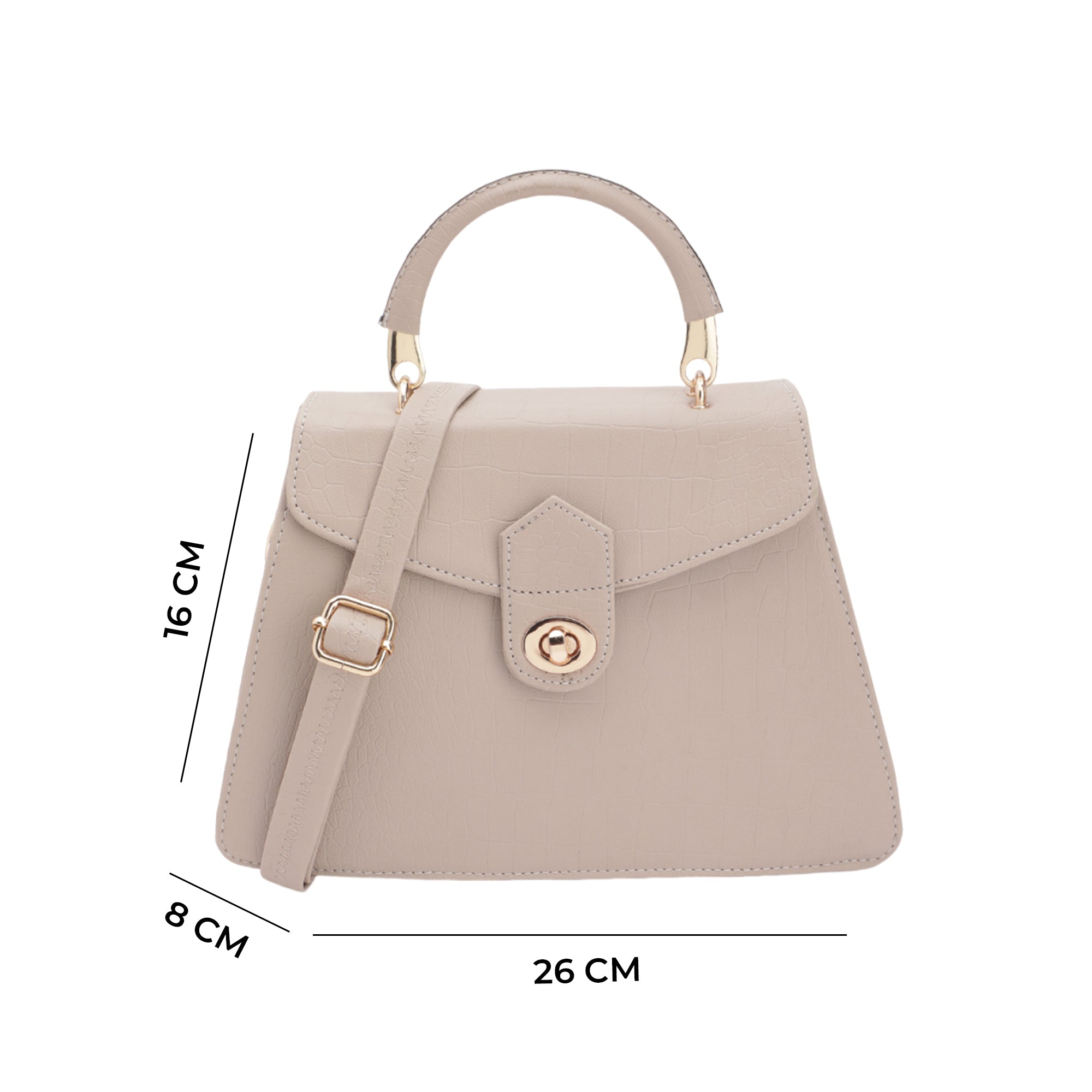 Carlton London Croc-Textured Structured Handbag