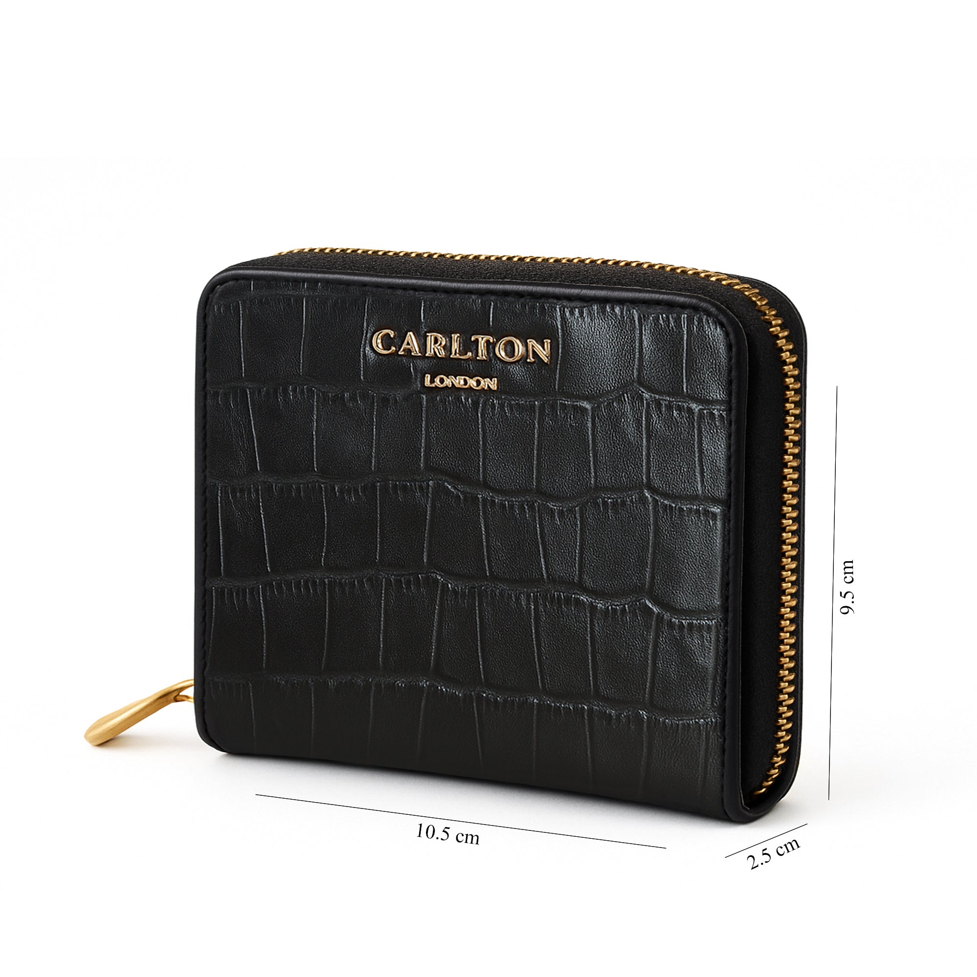 Carlton London Estelle Zip Around Textured Wallet - Black - CLHB-35
