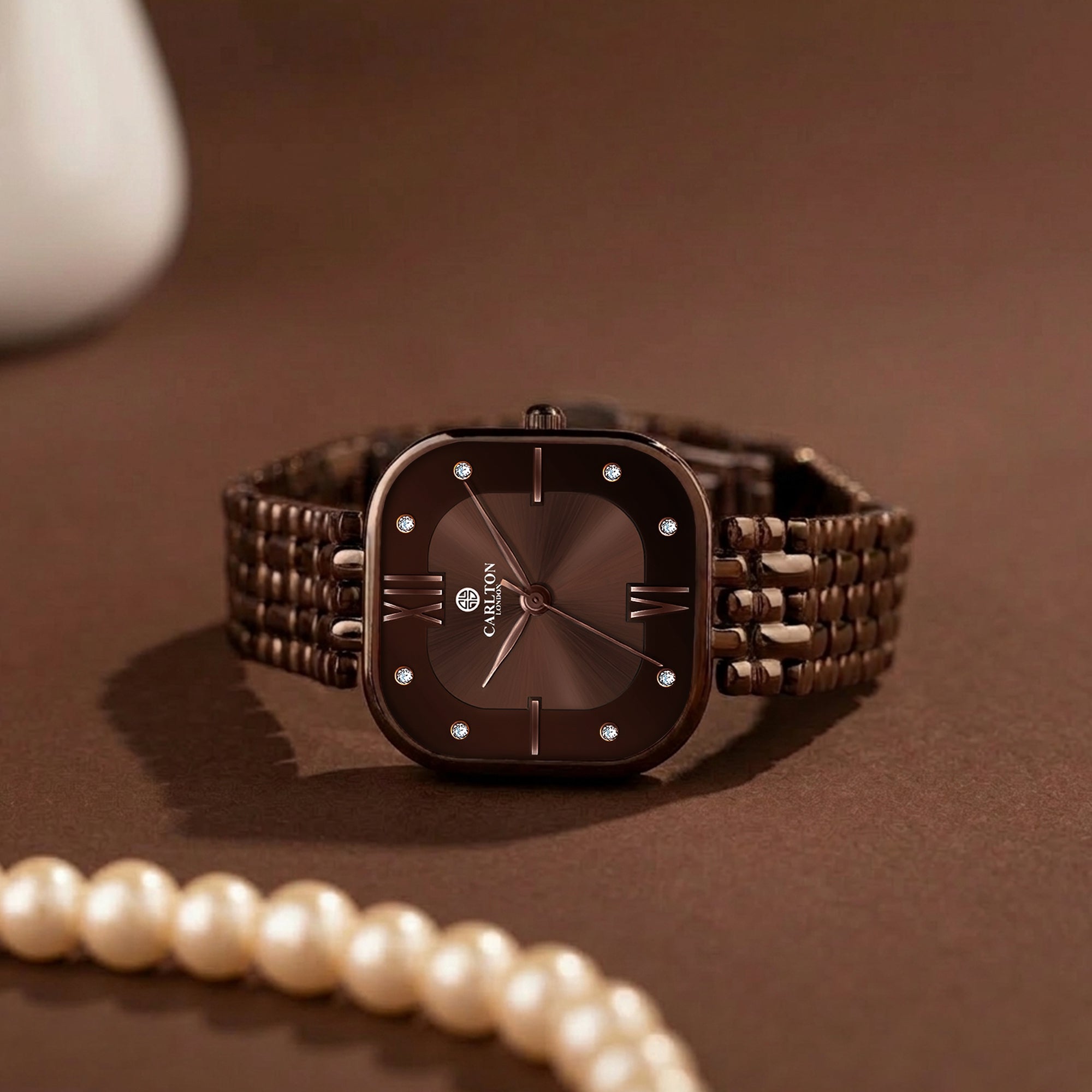Chelsea: Women Brown Dial Stainless Steel Watch - CLSSCBRN